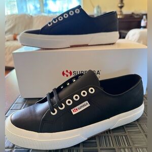 SUPERGA NAPA 2750 leather upper/ rubber sole unisex sneakers. NEW with tags.